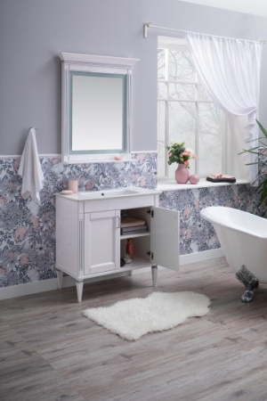 тумба под раковину aquanet селена 00201650 105 серебро, 2 двери