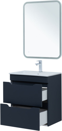 тумба под раковину aquanet практика 00330458 2 ящика, 57,8x38,9 см, маренго