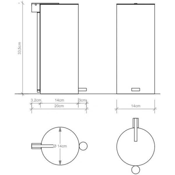 Ведро для мусора Decor Walther Straight 0612760 черный матовый