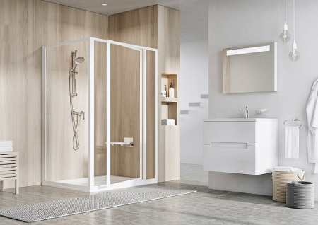 душевая стенка ravak supernova pss-75 940301o2z1 профиль белый, стекло прозрачное