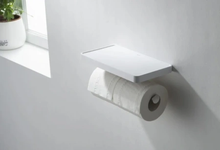 держатель туалетной бумаги aquatek европа aq4919cr двойной, с полкой для телефона, хром