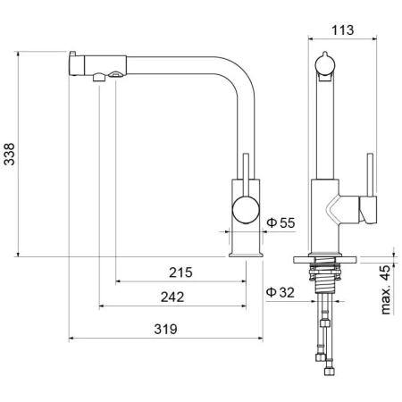 смеситель для кухни aquatek европа aq1386mb черный матовый
