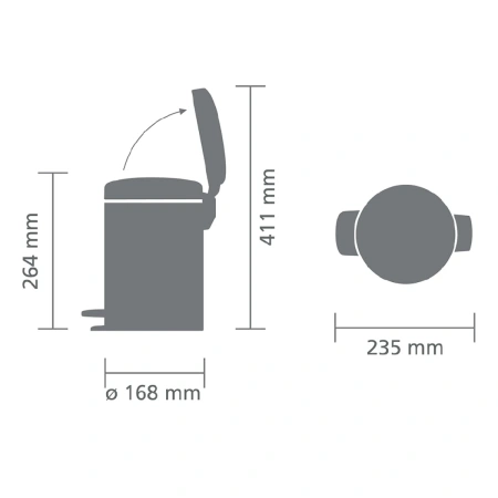 мусорное ведро 3л brabantia newicon 113109