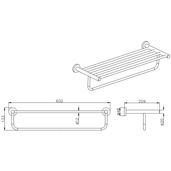 Полка для полотенец Aquatek AQ4015MB Черная матовая