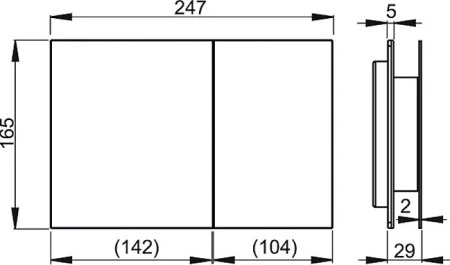 кнопка для инсталяции alcaplast flat alunox air для унитаза, металлическая, алюминий матовый