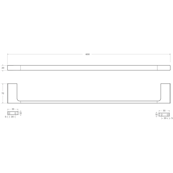 Полотенцедержатель Cezares Slider SLIDER-TH-60-01 60 см, хром