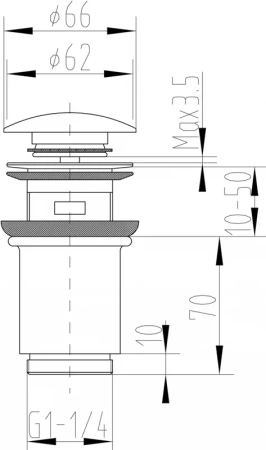 донный клапан для раковины zorg antic azr 2 br