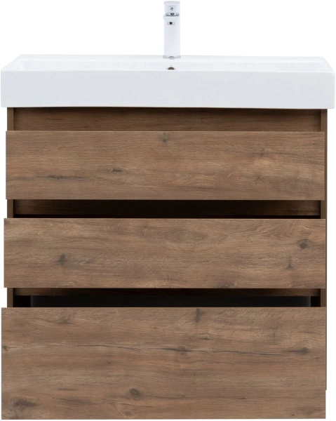 тумба под раковину aquanet nova lite 85 дуб рустикальный, 3 ящика, 00302477