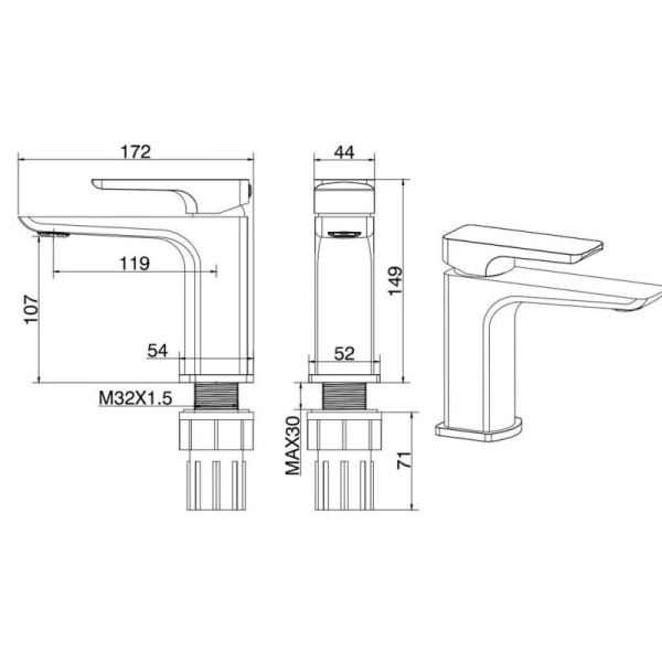 смеситель для раковины allen brau infinity 5.21001-31 черный матовый