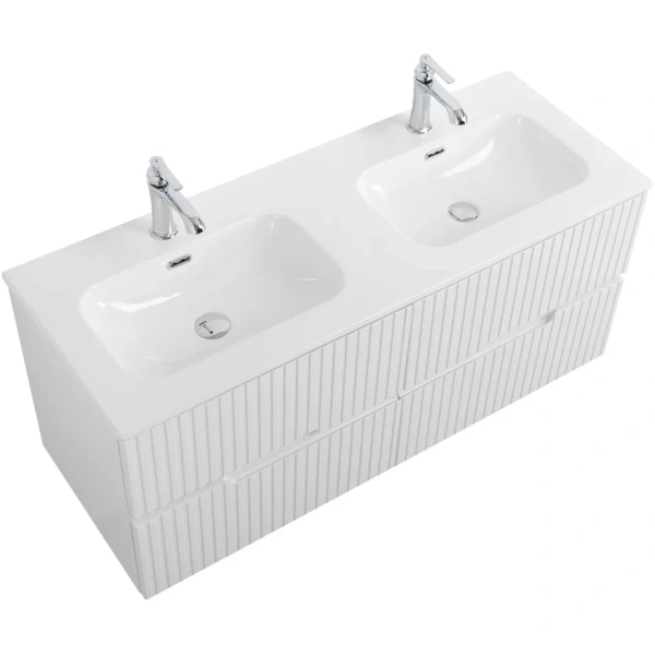 тумба под раковину cezares duet-n 120 duet-n-1200-4c-so-2-bl подвесная bianco lucido