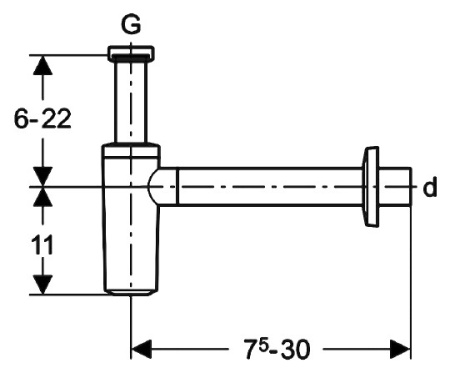 сифон для раковины geberit uniflex 151.035.11.1, белый, ø40