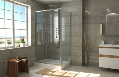 душевой уголок bravat line 120×80 bs120.3101a профиль хром, стекло прозрачное