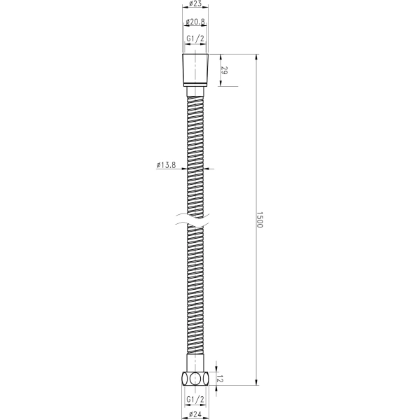 душевой шланг cezares czr-fmm-150-nop черный матовый