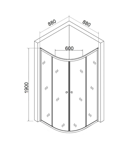 душевой уголок orange e01-090tb/g 90×90 профиль черный, стекло прозрачное