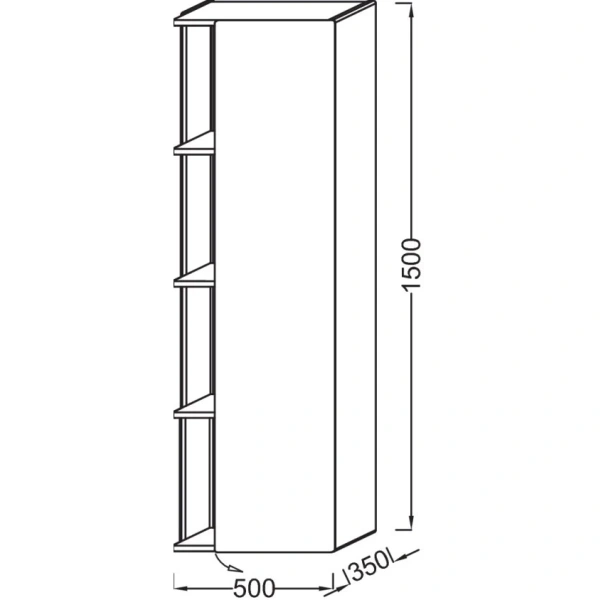 пенал jacob delafon terrace eb1179d-m61 подвесной r, черный матовый