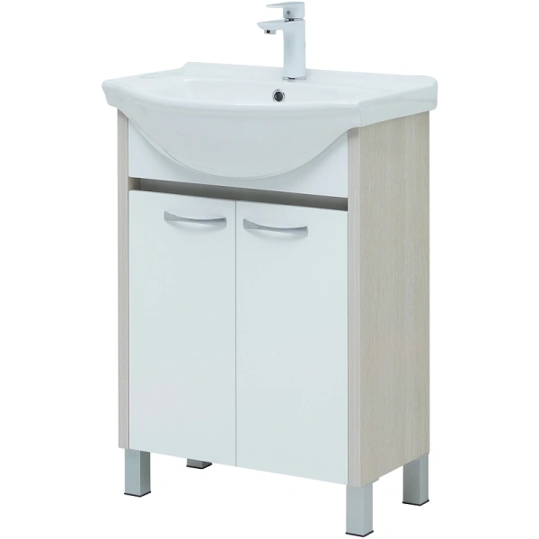 тумба под раковину aquanet донна 60 белый дуб/ белый, 00273996