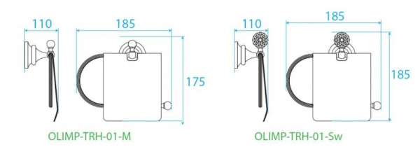Держатель туалетной бумаги Cezares Olimp-TRH-02-M с крышкой Бронза