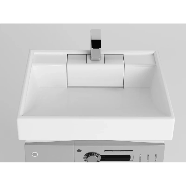 раковина акватон рейн 1a72103krw010 над стиральной машиной, 60x50 см, белая