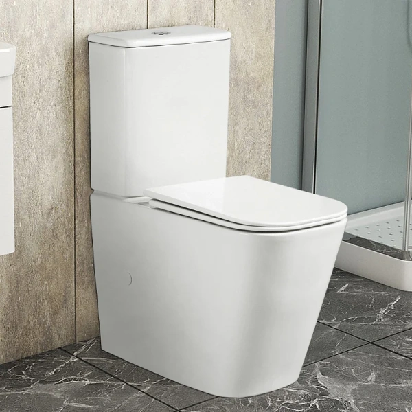 унитаз компакт azario esconda az-1255a напольный, безободковый, слив "торнадо", с бачком и сиденьем микролифт, 64х37х81 см, белый