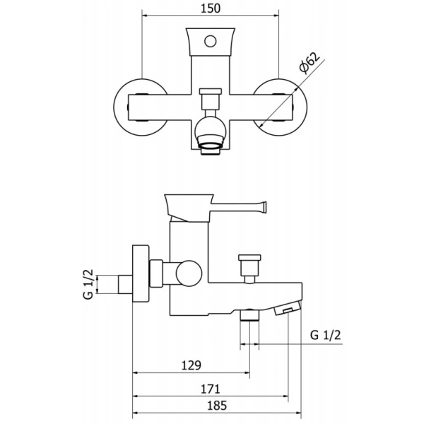 смеситель для ванны cezares positano vm-01 хром