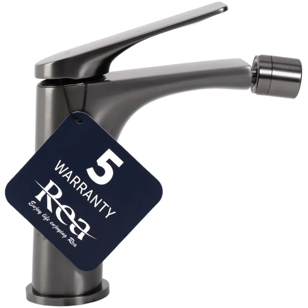 смеситель rea avalon rea-b2700 для биде, без донного клапана, оружейная сталь смеситель rea avalon rea-b2700 для биде, без донного клапана, оружейная сталь