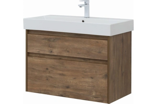 тумба под раковину aquanet nova lite 85 дуб рустикальный (2 ящика), 00249954