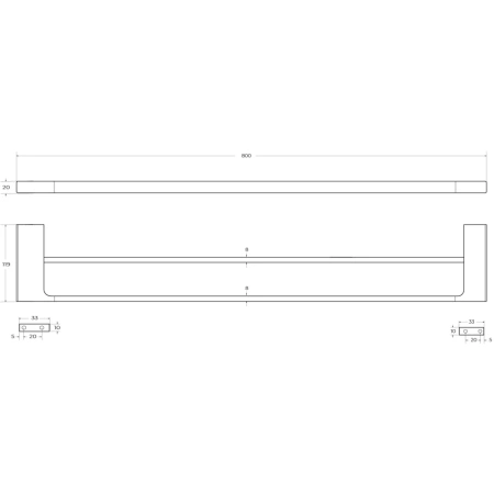 полотенцедержатель cezares slider slider-thd-80-in 80 см, сатин