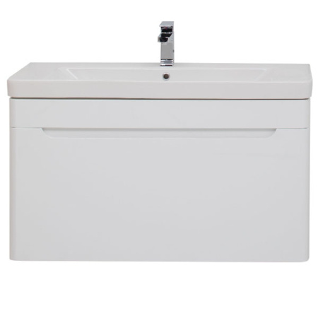 тумба с раковиной aquanet софия 105 212588 подвесная белый глянец