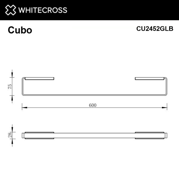 Полотенцедержатель 60 см Cubo CU2452GLB брашированное золото