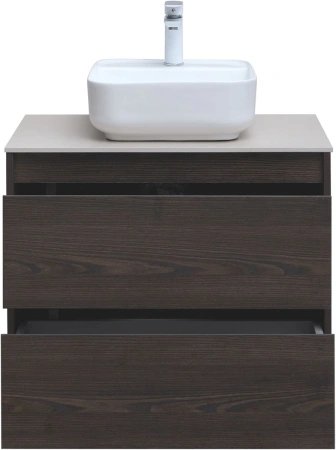 тумба под раковину aquanet nova lite 75 дуб черный, 2 ящика, 00287895