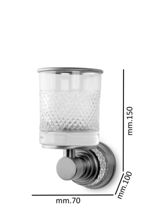 стакан для зубных щеток boheme aura 10244-cr настенный, хром