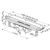 душевой лоток ravak runway ozw 75 x01625 с решеткой, хром