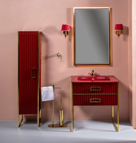 шкаф пенал boheme armadi art monaco 35 l 868-rg-l бордо глянец золото