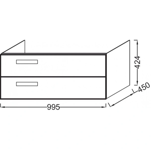 тумба серый антрацит 99,5 см jacob delafon rythmik eb1304-n14