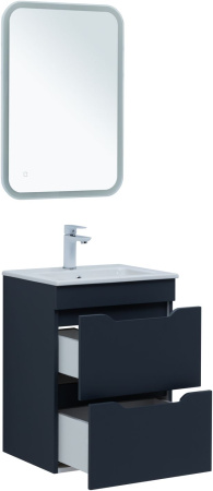 тумба под раковину aquanet практика 00330456 2 ящика, 47.8x38.9 см, маренго