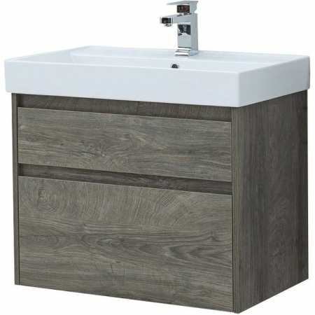 тумба с раковиной aquanet nova lite 75 245245 подвесная дуб рошелье