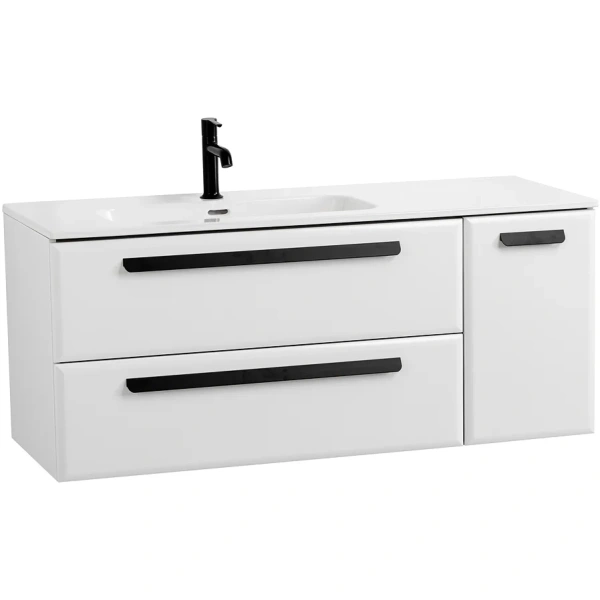 тумба под раковину cezares eco eco-cer-n-1200-2c-1a-so-bl-l 120 см l, подвесная, bianco lucido