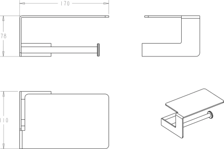 держатель туалетной бумаги boheme q 10941-sgm с полкой для телефона