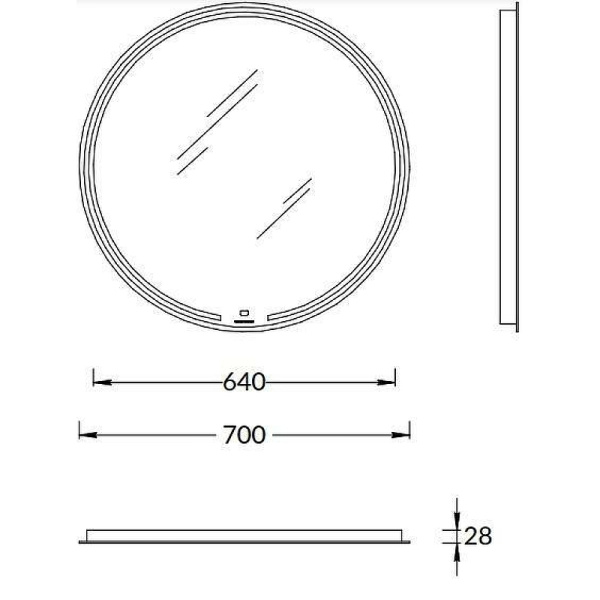 зеркало kerama marazzi mio 70 mio.mi.70d\wht с подсветкой с сенсорным выключателем и диммером