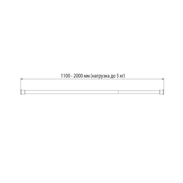 Карниз для ванной комнаты, 110-200 см, белый матовый, Elegante, IDDIS, (RSW0120i14)