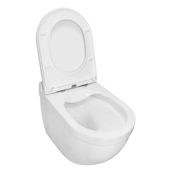 унитаз azario fora az-0017 e-r подвесной, безободковый, с сиденьем микролифт, 52x36x41 см, белый