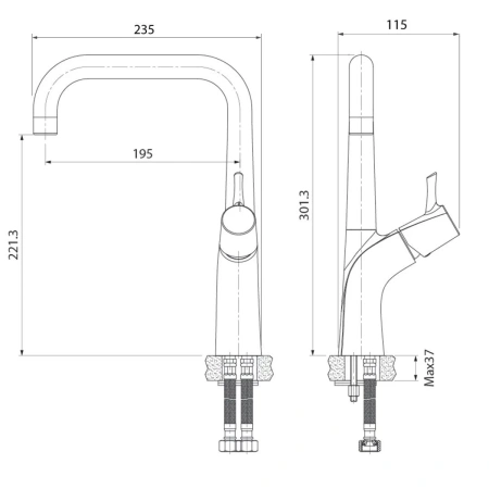 смеситель для кухни iddis kitchen line k07sb0li05