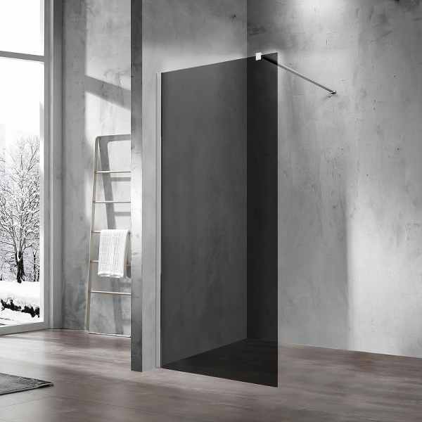 душевая перегородка vincea walk-in 110 vsw-1h110cg профиль хром, стекло тонированное