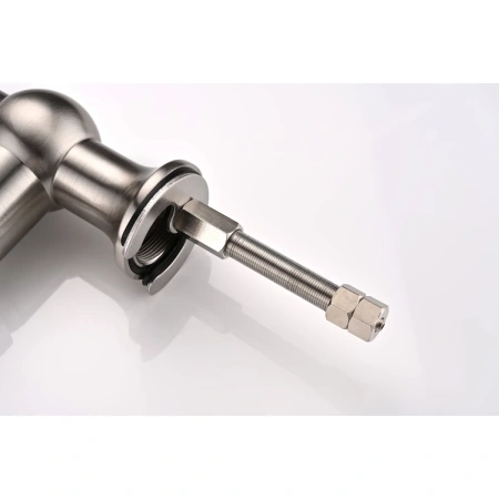 смеситель для кухни с подключением к фильтру paulmark retro re213226-ni, цвет никель