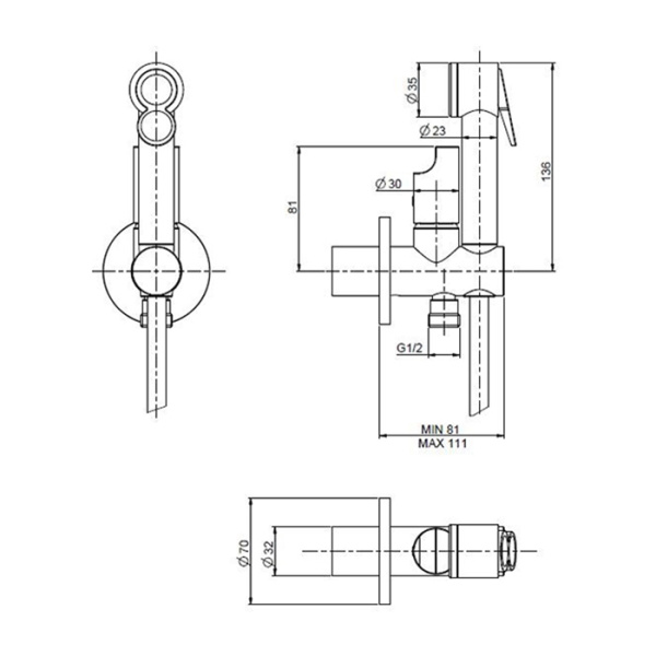 гигиенический душ со смесителем fima carlo frattini collettivita f2320/1ncs шланг 120 см, цвет хром