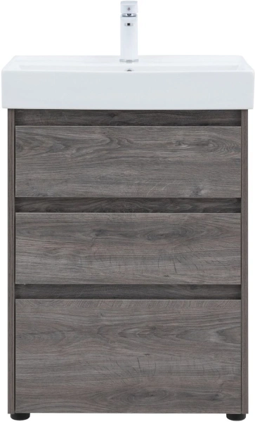 тумба под раковину aquanet nova lite 60 дуб рошелье, 3 ящика, 00302470