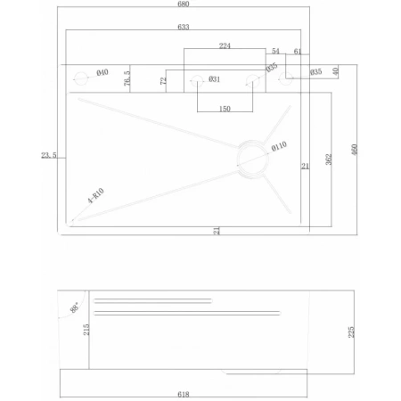 кухонная мойка abber wasser kreis af2194sp 68x46 см, сатин