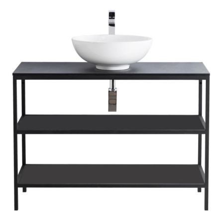 полка для консоли под раковину cezares cadro 100 cadro-100-mens-nero черная матовая