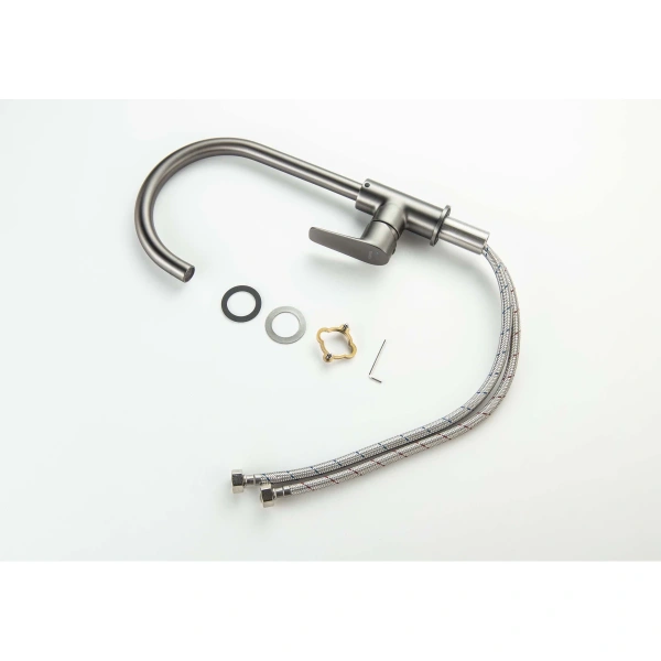 смеситель для кухни aquatek бетта aq1182bgm цвет оружейная сталь