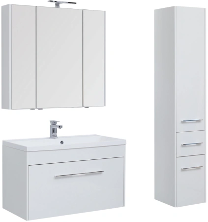 тумба под раковину aquanet августа 100 белая, 00210019